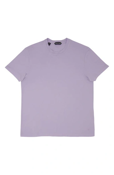 Shop Tom Ford Short Sleeve Crewneck T-shirt In Light Lavender