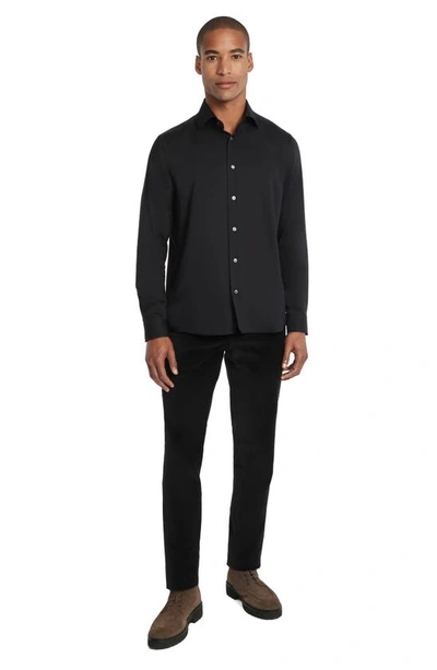 Shop Jack Victor Aurelio Cotton & Silk Blend Dress Shirt In Black
