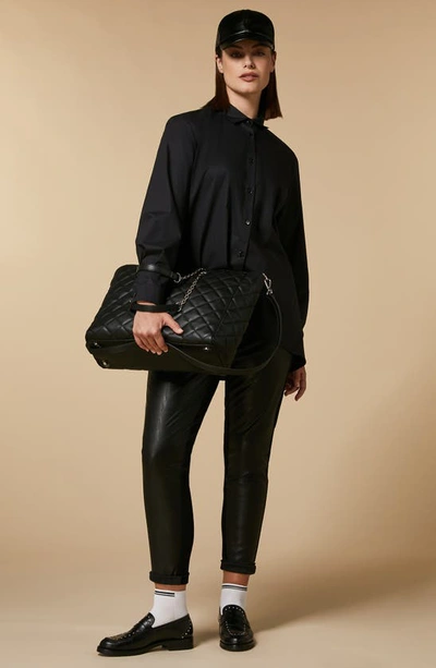 Shop Marina Rinaldi Coated Jersey Leggings In Black