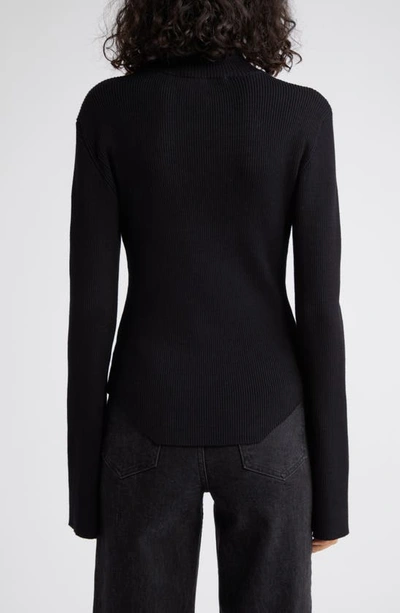 Shop Gestuz Yasmia Half Zip Rib Sweater In Black