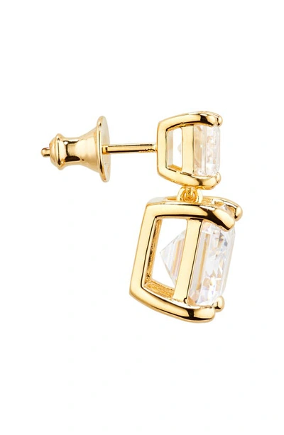 Shop Judith Leiber Crystal Drop Earrings In Gold Clear