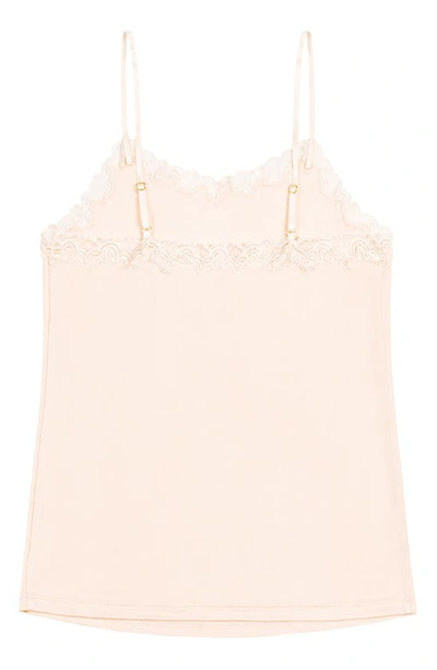 Uwila Warrior Soft Silk Lace Trim Camisole In Rose Quartz