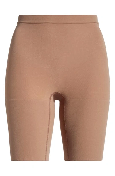 Shop Spanx Everyday Shaping Shorts In Cafe Au Lait