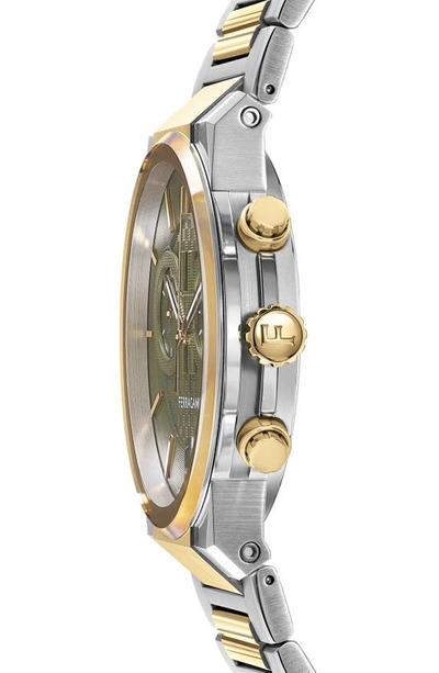 Shop Ferragamo Sapphire Chronograph Bracelet Watch, 41mm In Two Tone