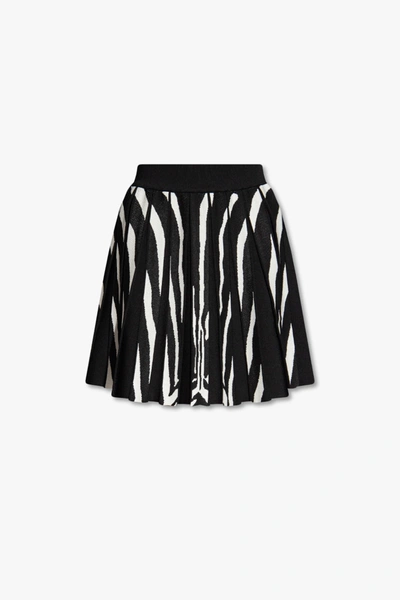 Shop Balmain Black Skirt With Animal Motif In New