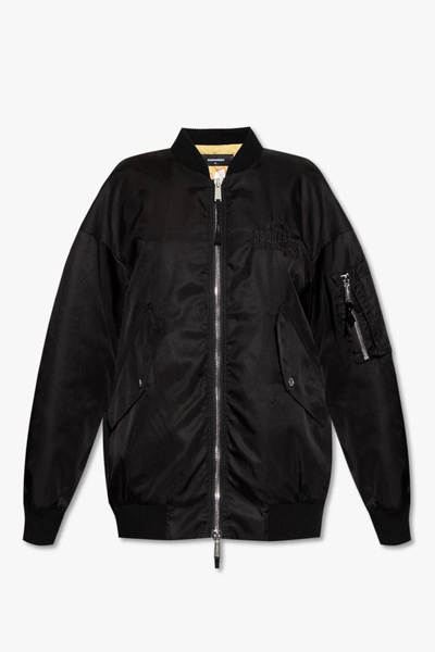 Shop Dsquared2 Black Bomber Jacket In New