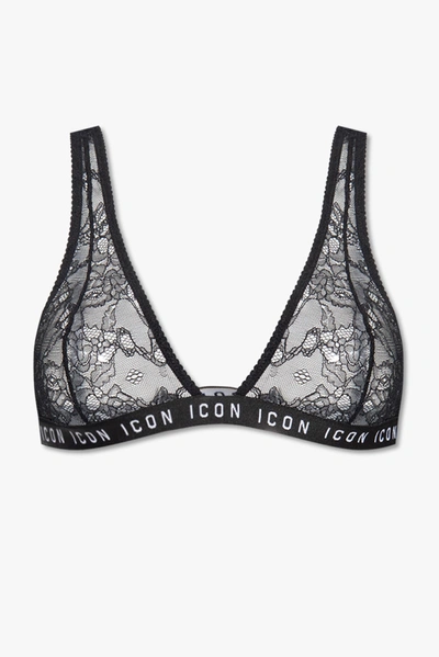Dsquared2 Lace-pattern Triangle-cup Bra In New
