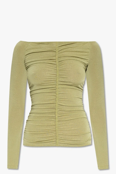 Shop Givenchy Green Ruched Top In New