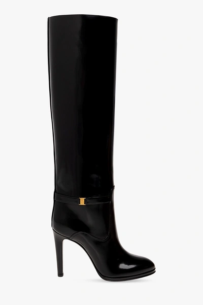 Shop Saint Laurent Black ‘diane' Heeled Boots In New