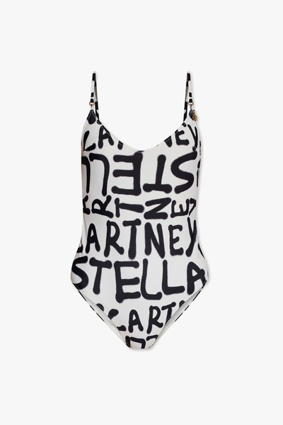 Shop Stella Mccartney Cream One-piece Swimsuit In New