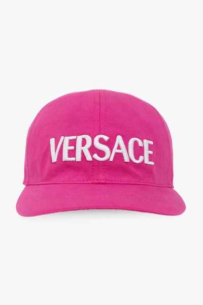 Shop Versace Pink Baseball Cap In New