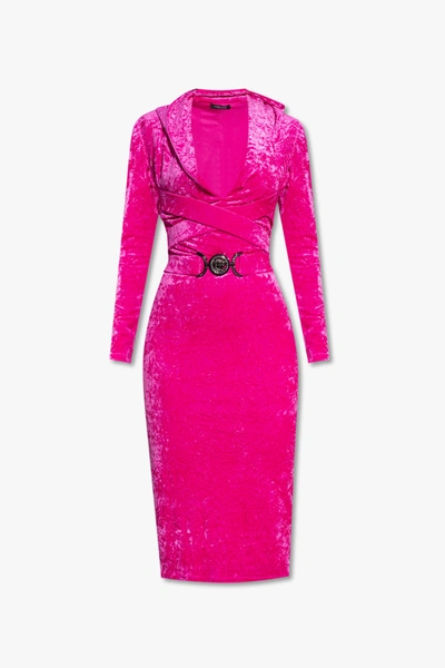 Shop Versace Pink Hooded Dress In New