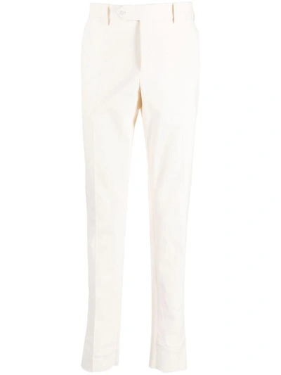 Shop Luigi Bianchi Cotton Trousers In Cream