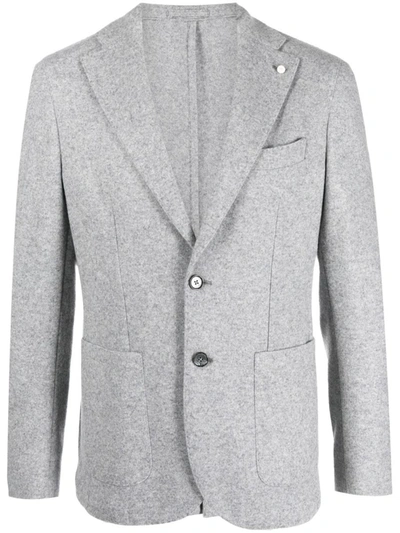 Shop Luigi Bianchi Single-breasted Jacket In Grey