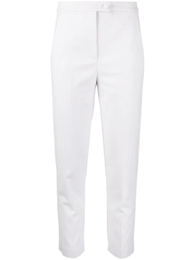 Shop Patrizia Pepe Cropped Tapered Trousers In White