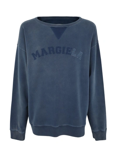 Shop Maison Margiela Crew Neck Sweatshirt Clothing In Blue