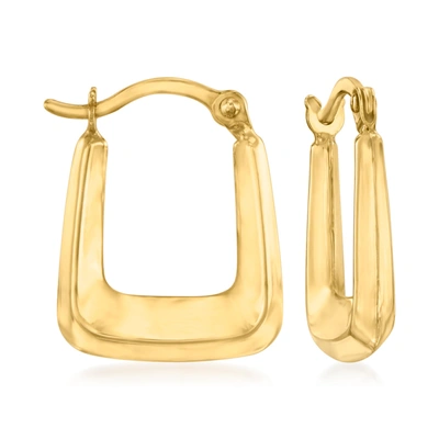 Shop Canaria Fine Jewelry Canaria 10kt Yellow Gold Squared Huggie Hoop Earrings