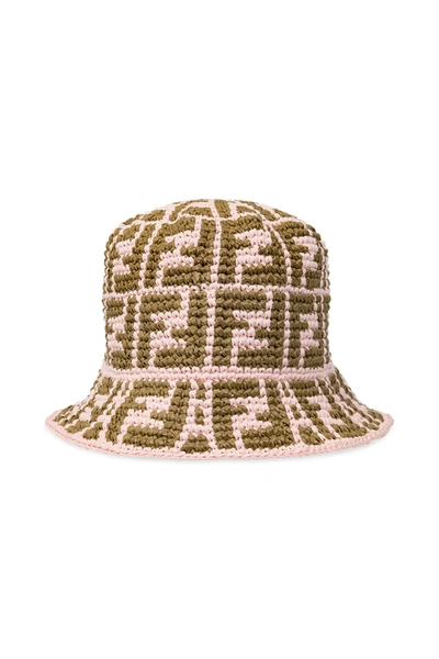 Shop Fendi Pink Monogrammed Bucket Hat In New