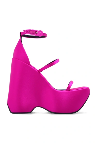 Shop Versace Pink ‘triplatform' Sandals In New