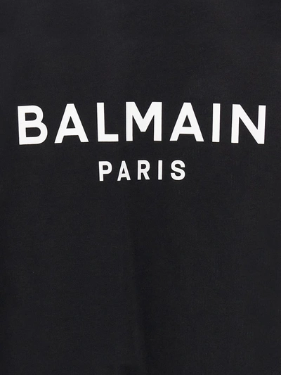 Shop Balmain Logo Print Tank Top In White/black