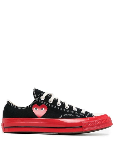 Shop Comme Des Garçons Play Heart Logo Sneakers In Black