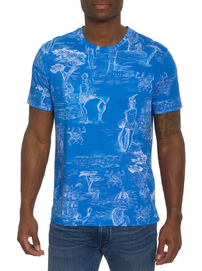 Shop Robert Graham Ode To Florence Graphic T-shirt In Blue