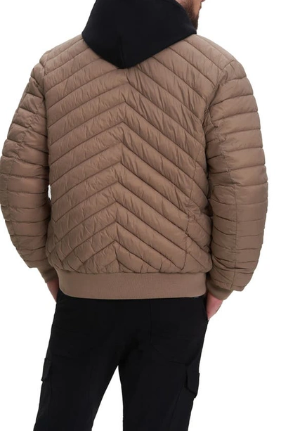Noize Alex Chevron Quilted Puffer Jacket In Leafless Tree