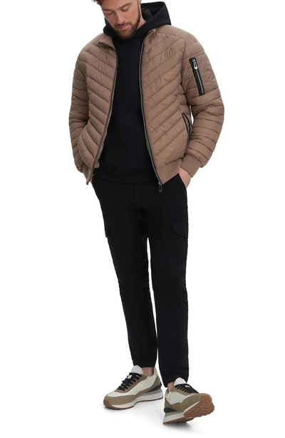 Noize Alex Chevron Quilted Puffer Jacket In Leafless Tree