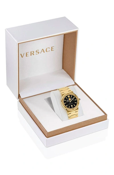 Shop Versace Greca Logo Bracelet Watch, 38mm In Ip Yellow Gold