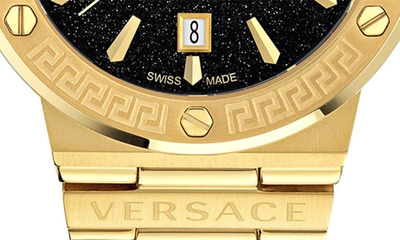 Shop Versace Greca Logo Bracelet Watch, 38mm In Ip Yellow Gold