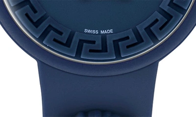 Shop Versace Medusa Pop Silicone Watch, 39mm In Navy