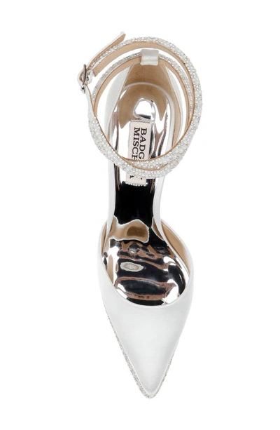 Badgley Mischka Women's Elaina Ankle Strap Pointed Toe High Heel Pumps In Soft White