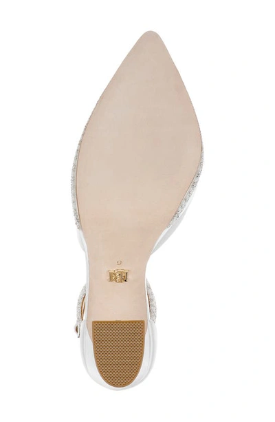 Badgley Mischka Women's Elaina Ankle Strap Pointed Toe High Heel Pumps In Soft White