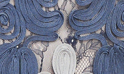 Shop Js Collections Soutache Lace Cocktail Dress In Blue Slate