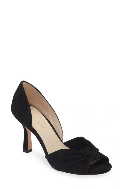 Shop Pelle Moda Wayan Knot Detail Open Toe Pump In Black