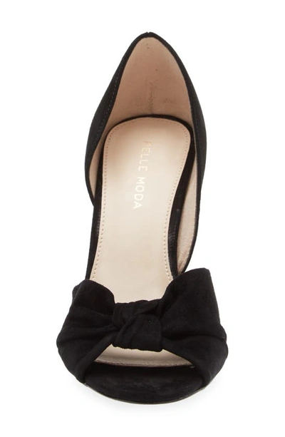 Shop Pelle Moda Wayan Knot Detail Open Toe Pump In Black