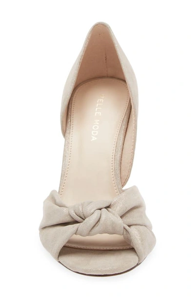 Shop Pelle Moda Wayan Knot Detail Open Toe Pump In Dark Taupe