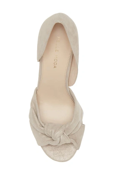 Pelle Moda Wayan Knot Detail Open Toe Pump In Dark Taupe