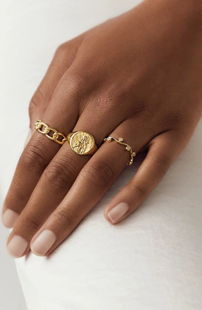 Shop Awe Inspired Aphrodite Signet Ring In Gold Vermeil