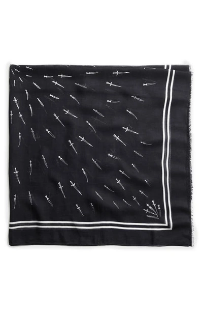 Shop Rag & Bone Dagger Print Scarf In Black