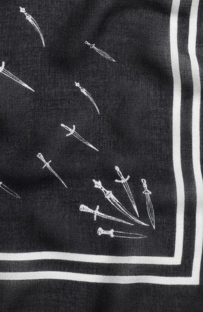 Rag & Bone Dagger Print Large Scarf In Black
