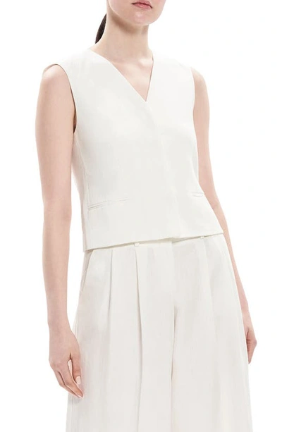 Shop Theory Galena Linen Vest In White