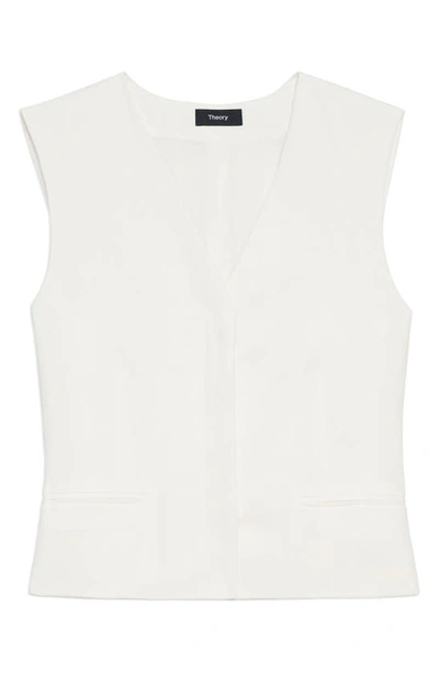 Shop Theory Galena Linen Vest In White