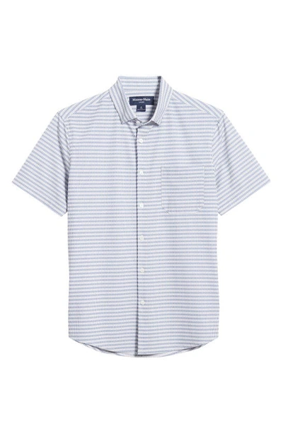 Mizzen + Main Leeward Trim Fit Rose Quartz Grid Short Sleeve Button-up Performance Shirt In Pink