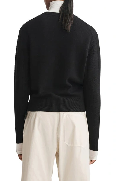 Shop Rag & Bone Durham Herringbone Stitch Wool Sweater In Black