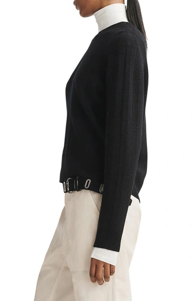Shop Rag & Bone Durham Herringbone Stitch Wool Sweater In Black