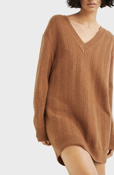 Shop Rag & Bone Durham Cashmere Sweater Dress In Camel