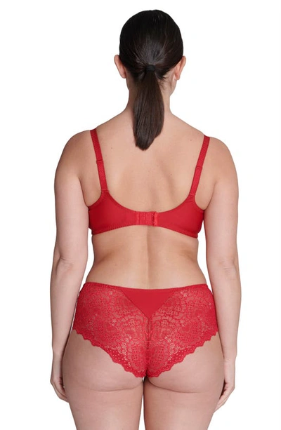 Simone Perele Caresse Lace-trim Boyshorts In Tango Red