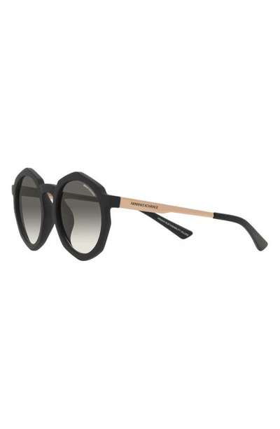 Armani Exchange 51mm Gradient Irregular Sunglasses In Matte Black