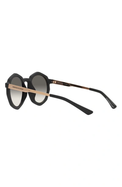 Armani Exchange 51mm Gradient Irregular Sunglasses In Matte Black